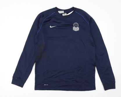 Nike Boys Navy Blue Crew Neck Dri-FIT Sweatshirt XL 13-15 Years Football