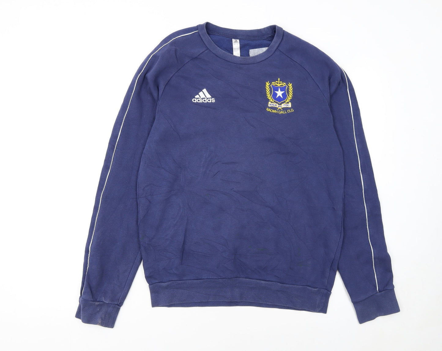 Adidas Men's Blue Small Pullover Sweatshirt Embroidered Logo