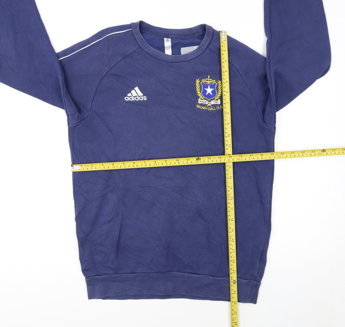 Adidas Men's Blue Small Pullover Sweatshirt Embroidered Logo