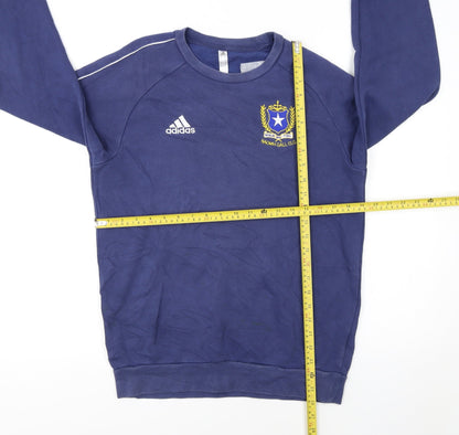 Adidas Men's Blue Small Pullover Sweatshirt Embroidered Logo