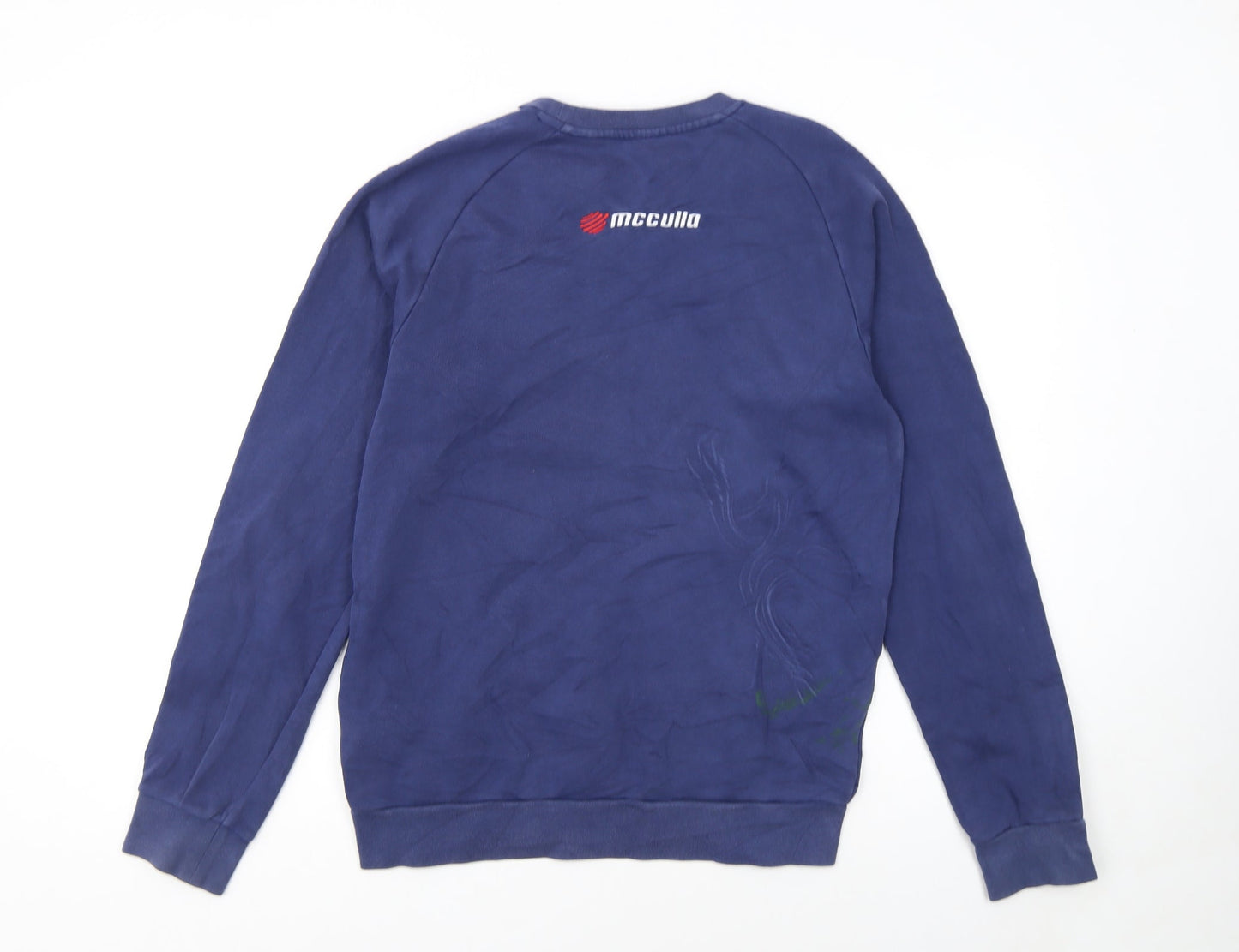 Adidas Men's Blue Small Pullover Sweatshirt Embroidered Logo