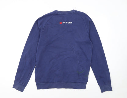 Adidas Men's Blue Small Pullover Sweatshirt Embroidered Logo