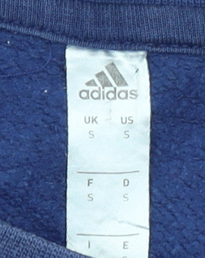 Adidas Men's Blue Small Pullover Sweatshirt Embroidered Logo