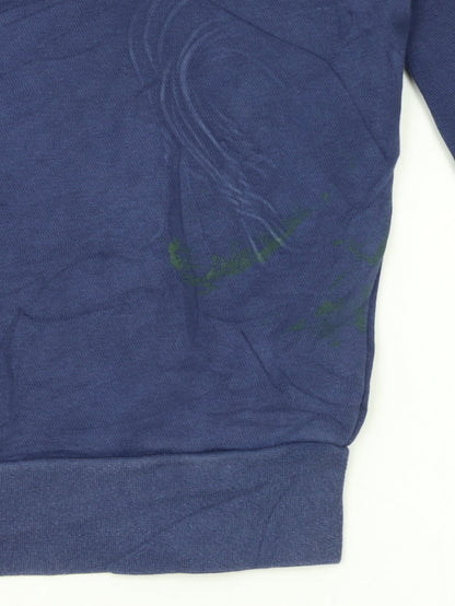 Adidas Men's Blue Small Pullover Sweatshirt Embroidered Logo
