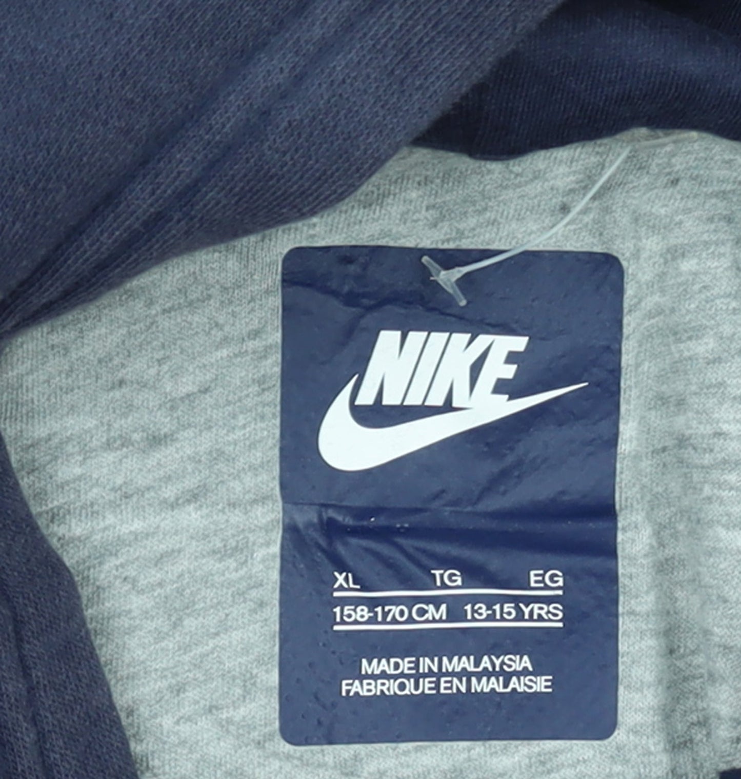 Nike Boys Navy Blue Hoodie XL 13-15 Years Cotton Blend Pullover