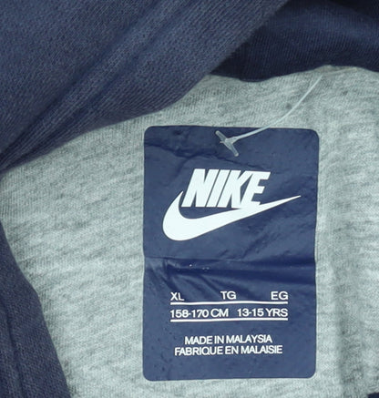 Nike Boys Navy Blue Hoodie XL 13-15 Years Cotton Blend Pullover
