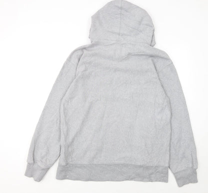 GAP Men's Grey Pullover Hoodie L Classic Logo Fleece Sweatshirt