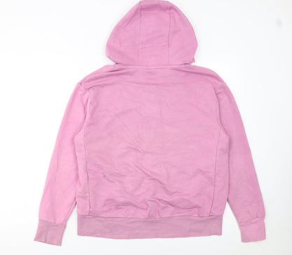 Nike Women's Pink Full Zip Hoodie Small Dri-Fit Logo Casual