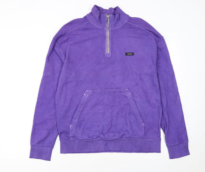 Calvin Klein Women’s Purple 1/2 Zip Cotton Sweatshirt Size S