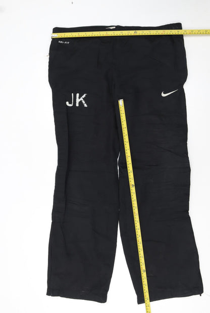 Nike Men's Black Dri-FIT Track Pants S Quick Dry Sportswear