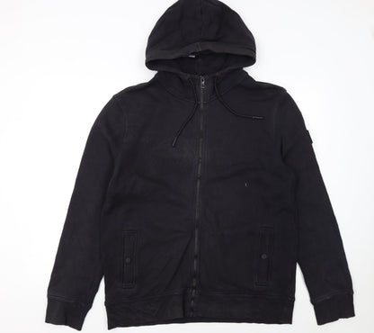 Hugo Boss Men's Black Full Zip Hoodie Size L Cotton Blend