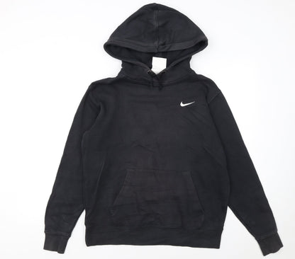 Nike Men's Black Pullover Hoodie Medium Logo Fleece Sweatshirt