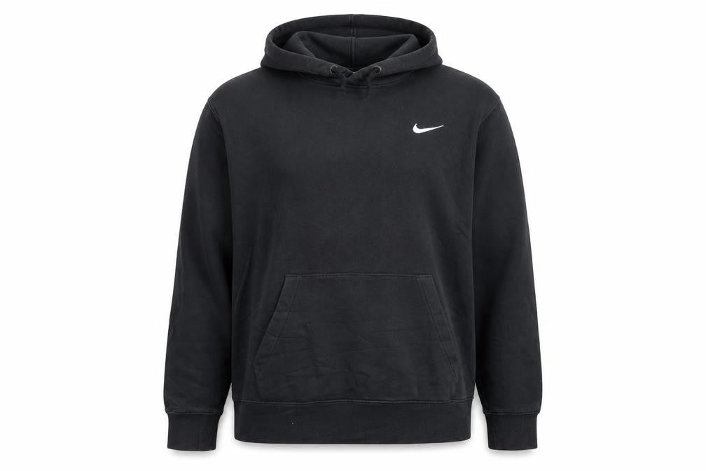Nike Men's Black Pullover Hoodie Medium Logo Fleece Sweatshirt