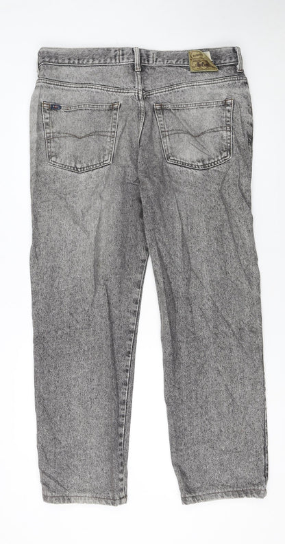 Lee Cooper Men's Grey Acid Wash Straight Jeans W40 L34