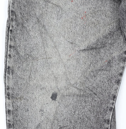 Lee Cooper Men's Grey Acid Wash Straight Jeans W40 L34