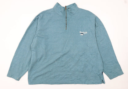 Reebok Women Blue 1/4 Zip Pullover Sweatshirt Size L