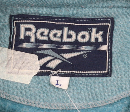 Reebok Women Blue 1/4 Zip Pullover Sweatshirt Size L