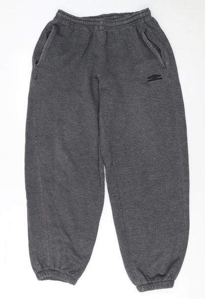 Umbro Men's Grey Fleece Sweatpants S Elastic Waist Jogger