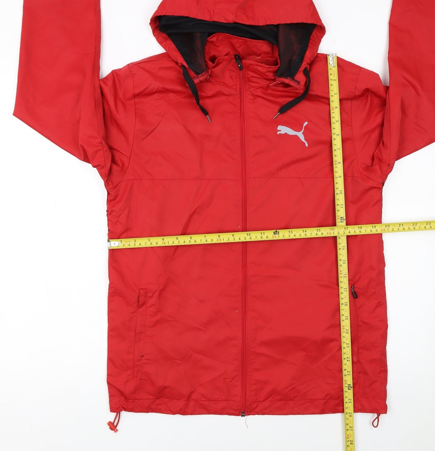 Puma Men's Red L Windbreaker Hooded Lightweight Active Jacket