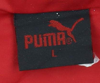Puma Men's Red L Windbreaker Hooded Lightweight Active Jacket