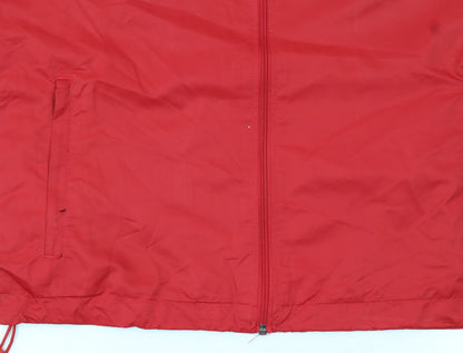 Puma Men's Red L Windbreaker Hooded Lightweight Active Jacket
