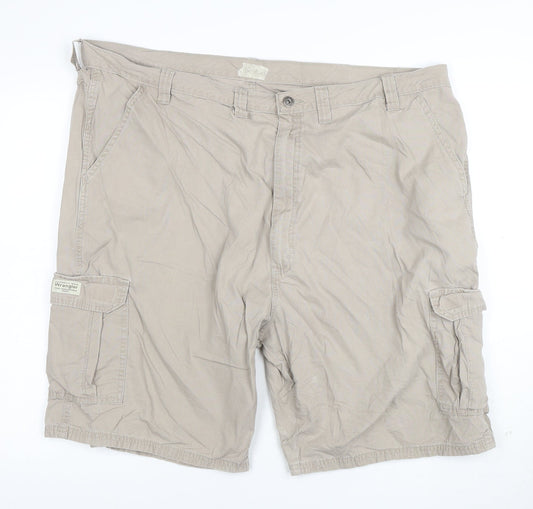 Wrangler Men's Beige Cargo Shorts Size 46 Regular Fit Cotton