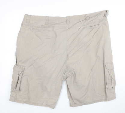 Wrangler Men's Beige Cargo Shorts Size 46 Regular Fit Cotton