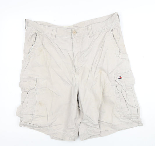 Tommy Hilfiger Men's Beige Cargo Shorts Size 36 Regular Fit