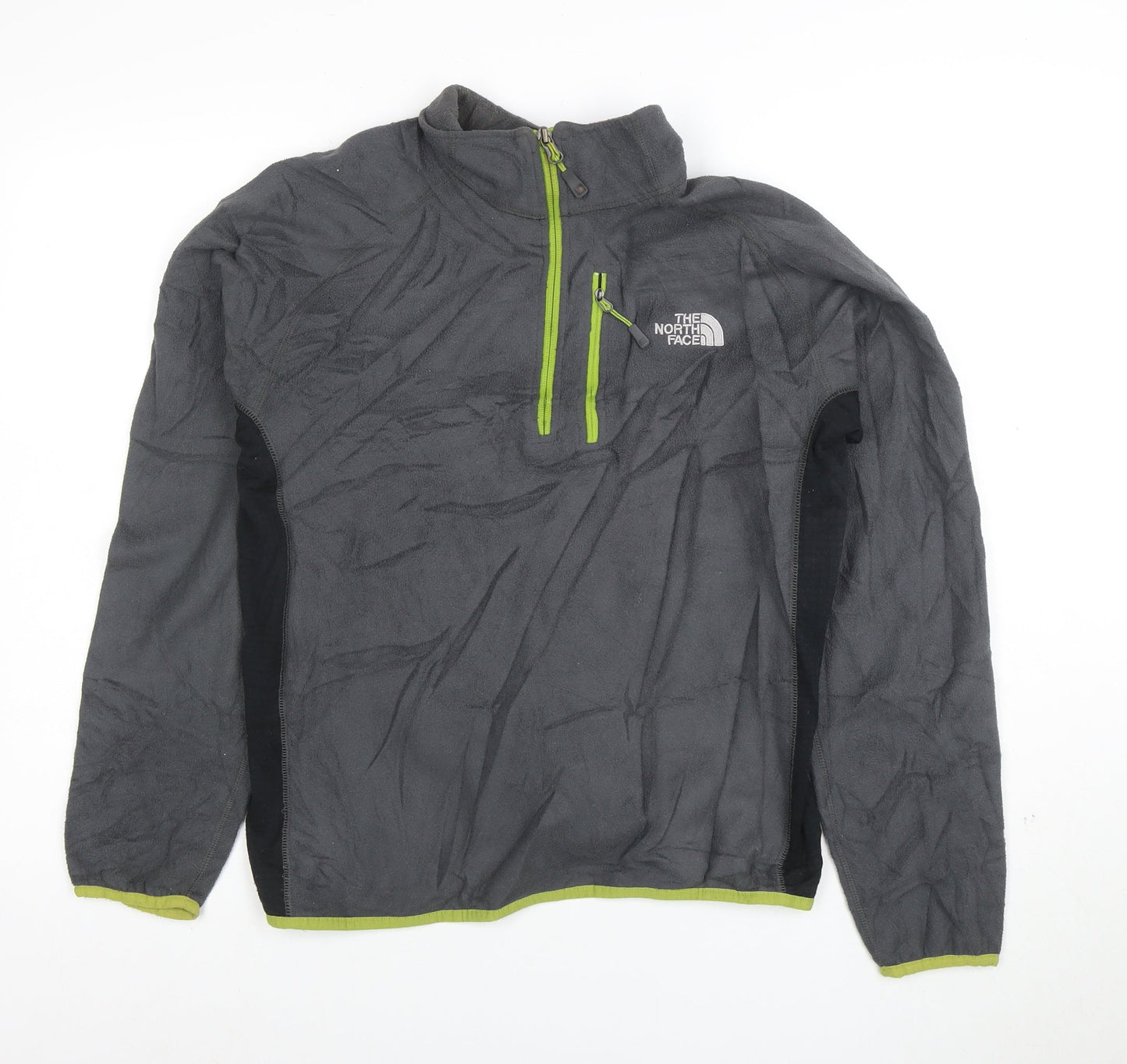 The North Face Men's Grey Fleece 1/4 Zip Pullover Sweatshirt L