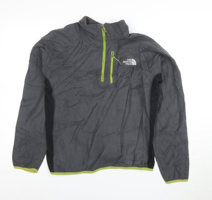 The North Face Men's Grey Fleece 1/4 Zip Pullover Sweatshirt L