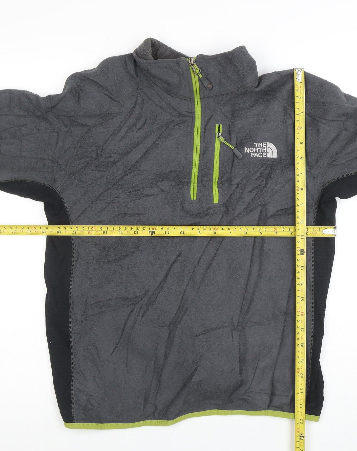 The North Face Men's Grey Fleece 1/4 Zip Pullover Sweatshirt L