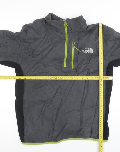 The North Face Men's Grey Fleece 1/4 Zip Pullover Sweatshirt L
