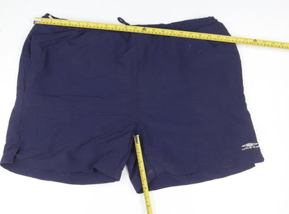Umbro Men's Blue XL Swim Shorts Nylon Quick Dry Pockets Elastic Waist