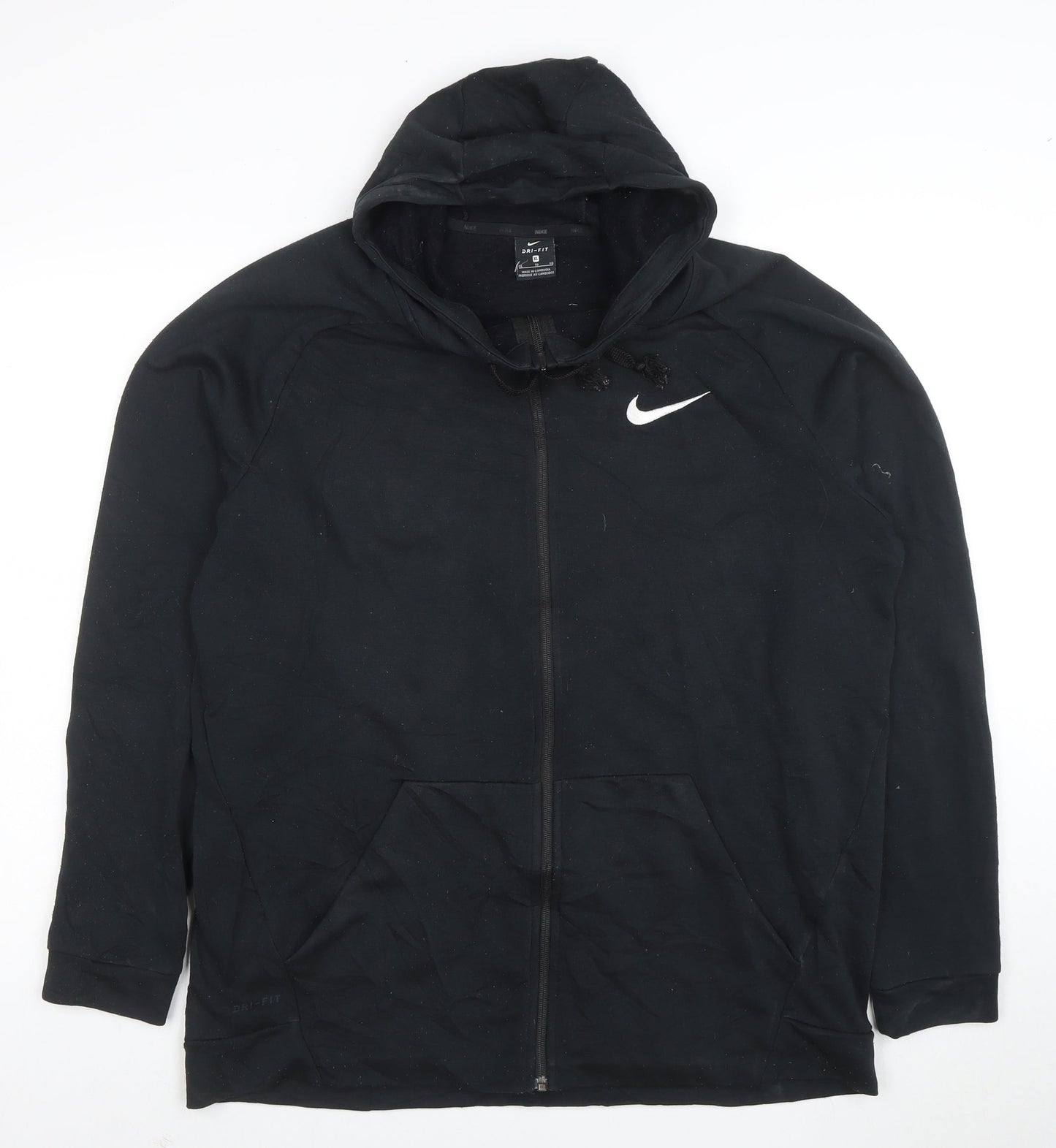 Nike Mens Black XL Full Zip Dri-FIT Hoodie Sportswear