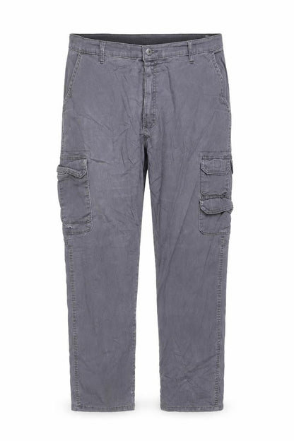 Wrangler Mens Grey Cargo Trousers 40x30 Regular Tapered Cotton