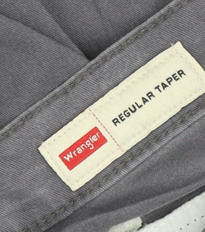 Wrangler Mens Grey Cargo Trousers 40x30 Regular Tapered Cotton