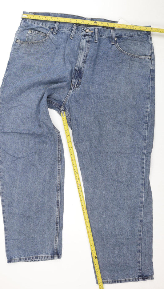Wrangler Men's Blue Relaxed Fit Straight Jeans 44x32 Denim