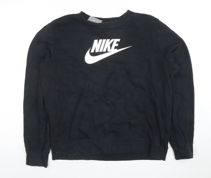 Nike Women’s Black M Pullover Sweatshirt Crew Neck Cotton Blend