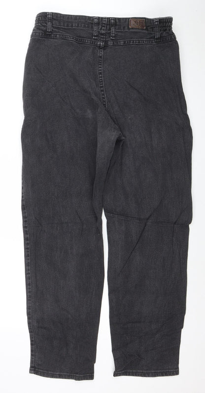 Lee Women's Grey Straight Leg Elastic Waist Jeans Size 14