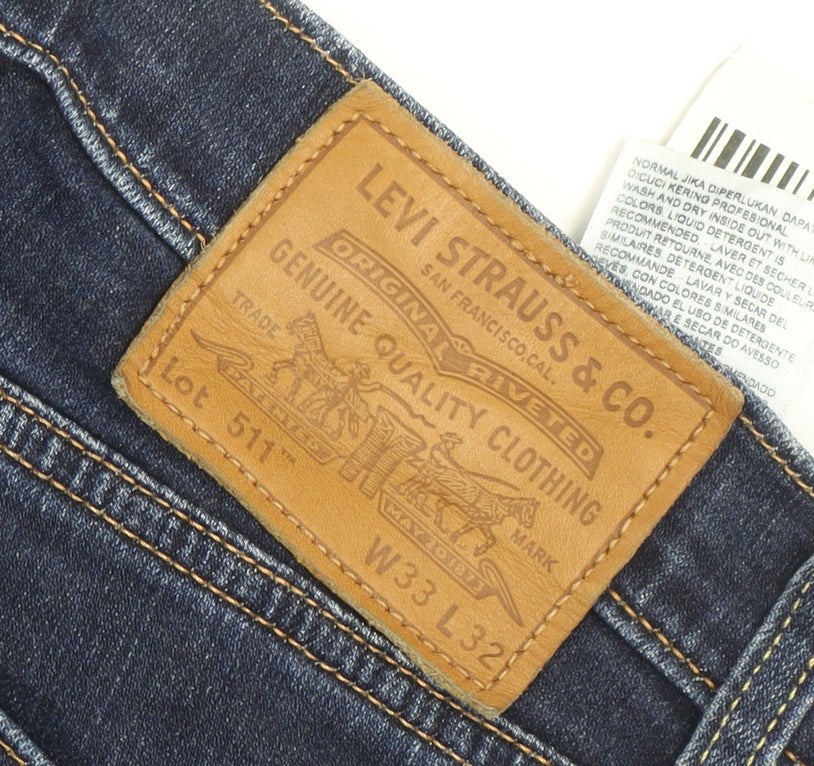 Levi's Mens Blue 511 Slim Fit Denim Jeans W33 L32