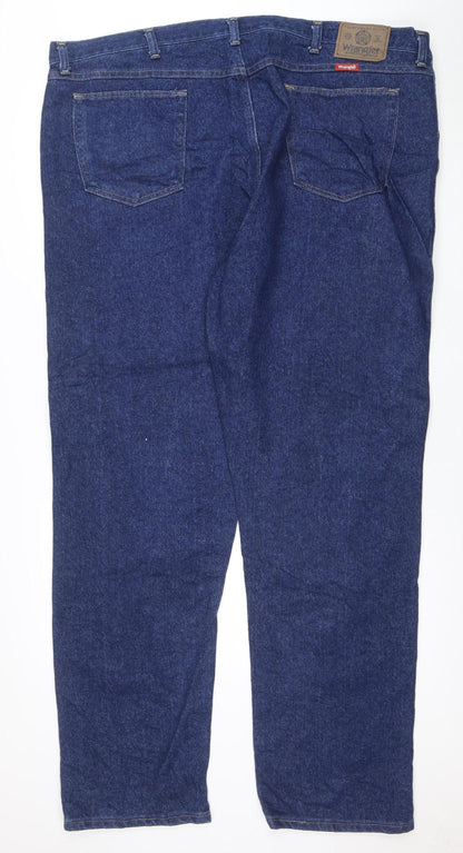 Wrangler Men's Blue Straight Leg Denim Jeans 32W 32L Regular Fit