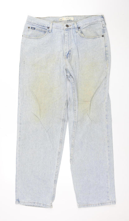 Lee Men's Light Blue Relaxed Fit Straight Jeans Size 34x30