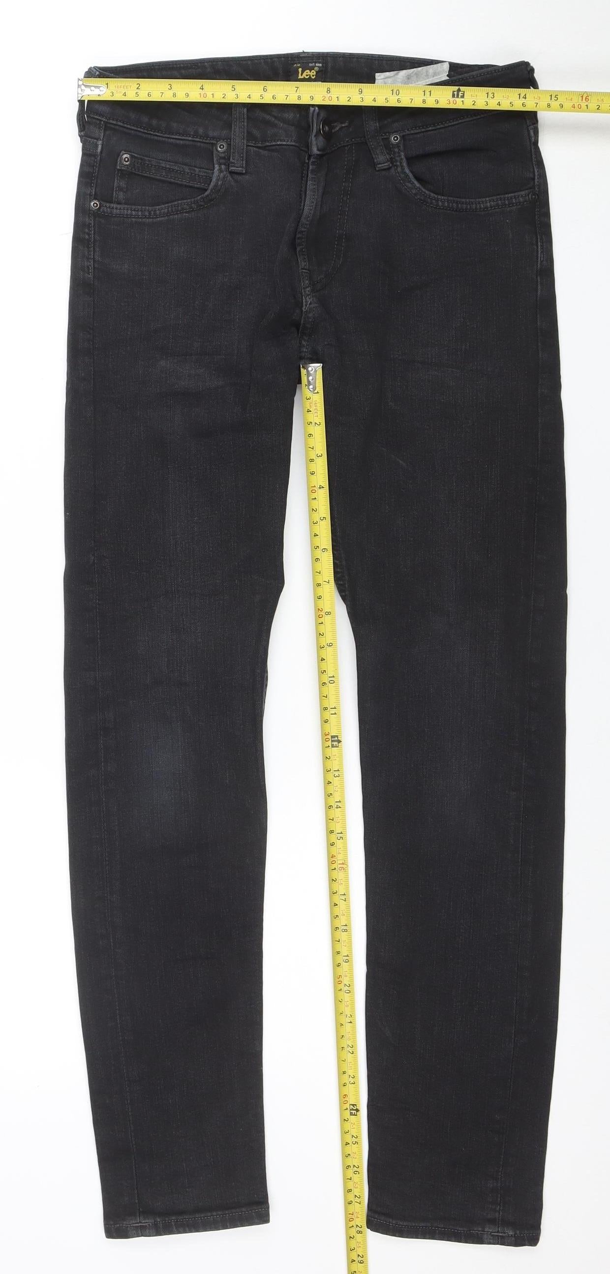 Lee Men's Black Malone Slim Fit Straight Leg Jeans W28 L30