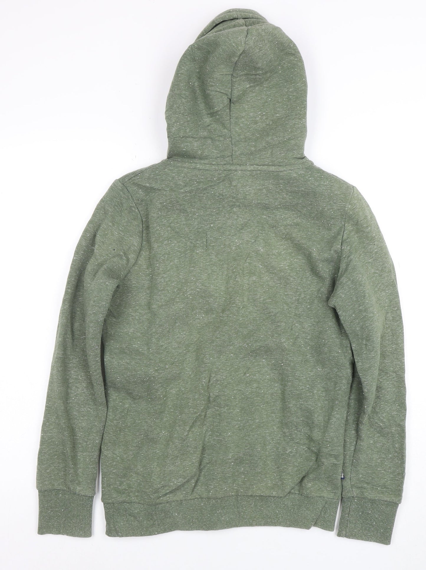 Superdry Womens Green Full Zip Hoodie UK 12 Cotton Blend Casual