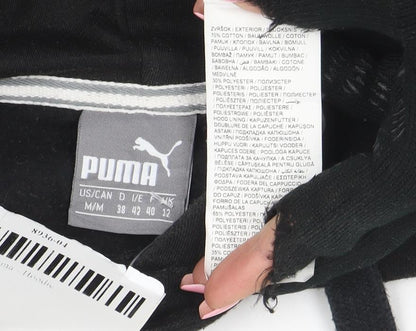 Puma Womens Black Medium Hoodie Pullover Long Sleeve Logo