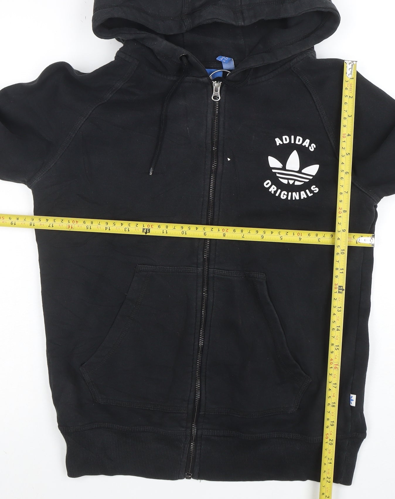 Adidas Originals Women's Black Full Zip Hoodie Size 12 Cotton Blend