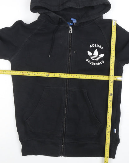 Adidas Originals Women's Black Full Zip Hoodie Size 12 Cotton Blend