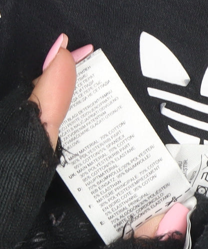 Adidas Originals Women's Black Full Zip Hoodie Size 12 Cotton Blend