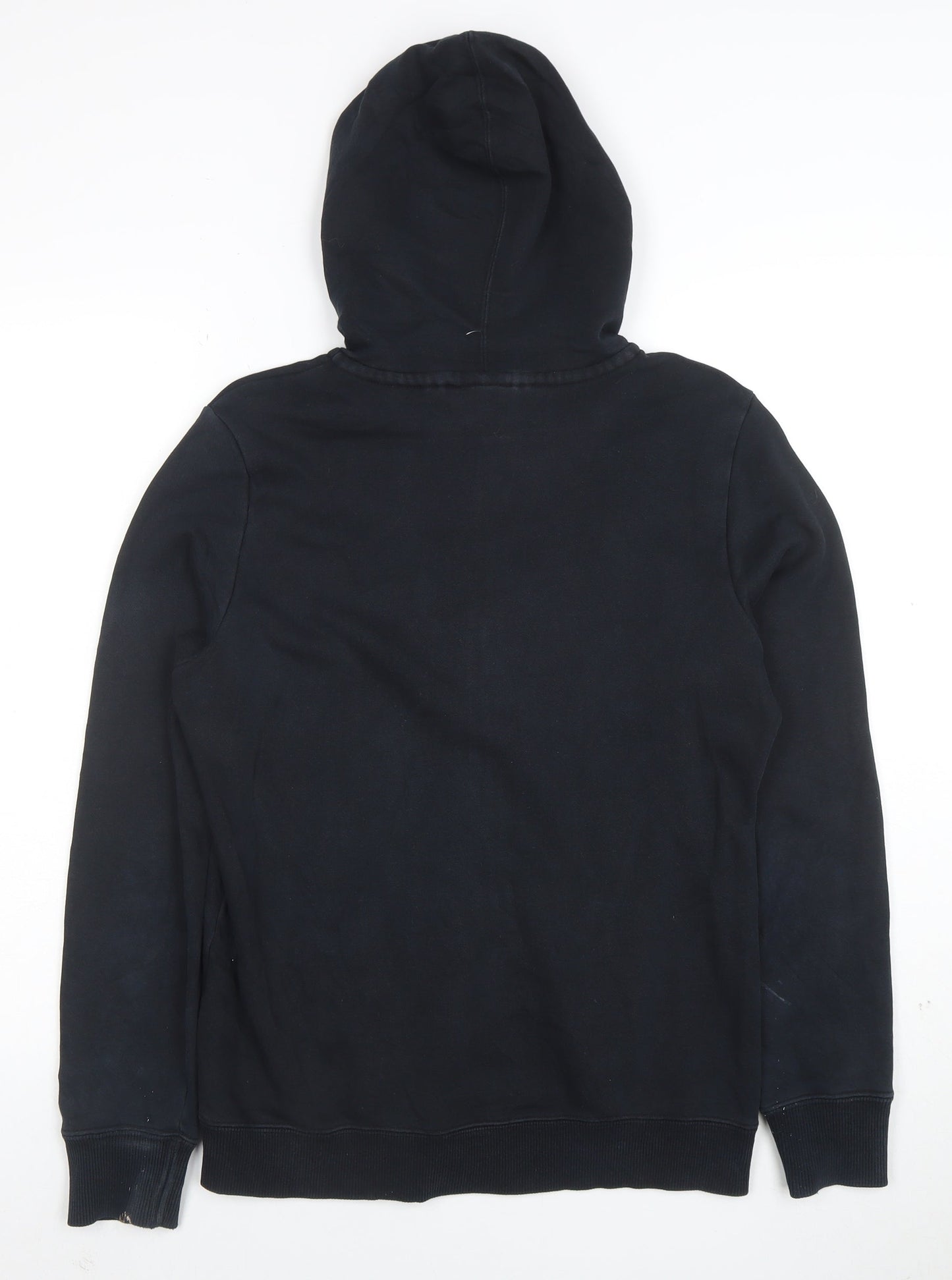 Puma Womens Black Full Zip Hoodie Size 12 Cotton Blend Sportswear