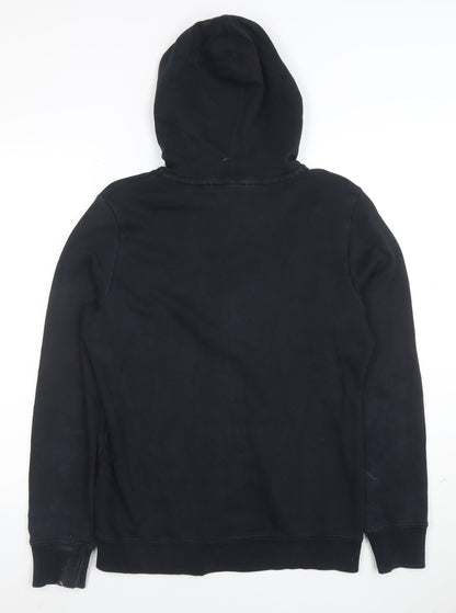Puma Womens Black Full Zip Hoodie Size 12 Cotton Blend Sportswear